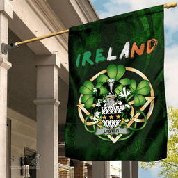 ScotsTee Shop Irish Lyster Coat of Arms Irish Pride Garden Flag Irish Shamrock Flag