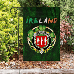 ScotsTee Shop Irish House of O'GALVIN Coat of Arms Irish Pride Garden Flag Irish Shamrock Flag