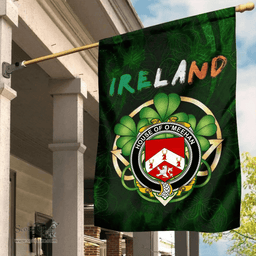 ScotsTee Shop Irish House of O'MEEHAN Coat of Arms Irish Pride Garden Flag Irish Shamrock Flag