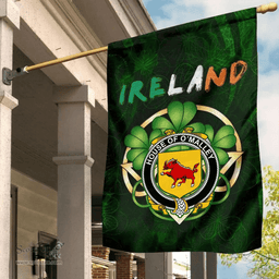 ScotsTee Shop Irish House of O'MALLEY Coat of Arms Irish Pride Garden Flag Irish Shamrock Flag