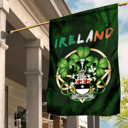 ScotsTee Shop Irish Jordan Coat of Arms Irish Pride Garden Flag Irish Shamrock Flag