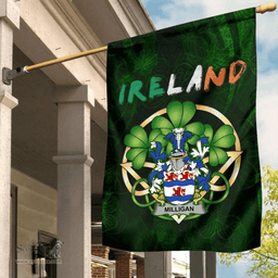 ScotsTee Shop Irish Milligan Coat of Arms Irish Pride Garden Flag Irish Shamrock Flag