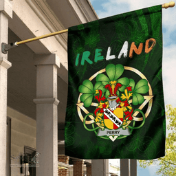 ScotsTee Shop Irish Perry Coat of Arms Irish Pride Garden Flag Irish Shamrock Flag