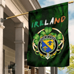 ScotsTee Shop Irish House of O'SHEA Coat of Arms Irish Pride Garden Flag Irish Shamrock Flag