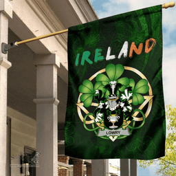 ScotsTee Shop Irish Lowry or Lavery Coat of Arms Irish Pride Garden Flag Irish Shamrock Flag