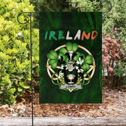 ScotsTee Shop Irish Lowry or Lavery Coat of Arms Irish Pride Garden Flag Irish Shamrock Flag