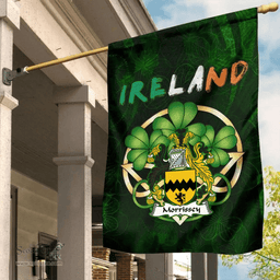 ScotsTee Shop Irish Morrissey Coat of Arms Irish Pride Garden Flag Irish Shamrock Flag