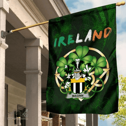 ScotsTee Shop Irish Maginn or Ginn Coat of Arms Irish Pride Garden Flag Irish Shamrock Flag