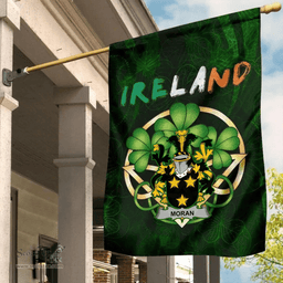 ScotsTee Shop Irish Moran or O'Moran Coat of Arms Irish Pride Garden Flag Irish Shamrock Flag