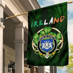 ScotsTee Shop Irish House of O'KELLY Coat of Arms Irish Pride Garden Flag Irish Shamrock Flag
