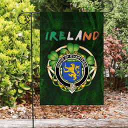 ScotsTee Shop Irish House of O'HARTAGAN Coat of Arms Irish Pride Garden Flag Irish Shamrock Flag
