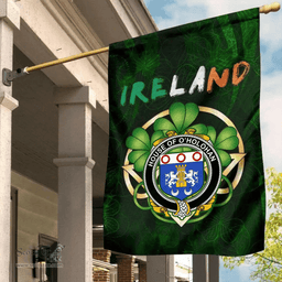 ScotsTee Shop Irish House of O'HOLOHAN Coat of Arms Irish Pride Garden Flag Irish Shamrock Flag