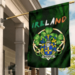 ScotsTee Shop Irish Molyneux Coat of Arms Irish Pride Garden Flag Irish Shamrock Flag