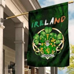 ScotsTee Shop Irish Paisley Coat of Arms Irish Pride Garden Flag Irish Shamrock Flag