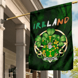 ScotsTee Shop Irish McAdam Coat of Arms Irish Pride Garden Flag Irish Shamrock Flag