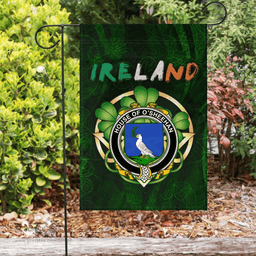 ScotsTee Shop Irish House of O'SHEEHAN Coat of Arms Irish Pride Garden Flag Irish Shamrock Flag