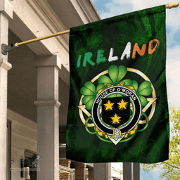 ScotsTee Shop Irish House of O'MORAN Coat of Arms Irish Pride Garden Flag Irish Shamrock Flag