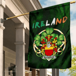 ScotsTee Shop Irish McCarron Coat of Arms Irish Pride Garden Flag Irish Shamrock Flag