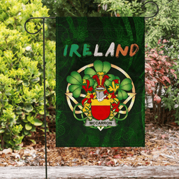 ScotsTee Shop Irish McCarron Coat of Arms Irish Pride Garden Flag Irish Shamrock Flag