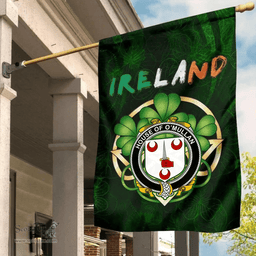 ScotsTee Shop Irish House of O'MULLAN Coat of Arms Irish Pride Garden Flag Irish Shamrock Flag
