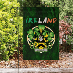 ScotsTee Shop Irish Ouseley Coat of Arms Irish Pride Garden Flag Irish Shamrock Flag