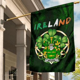 ScotsTee Shop Irish McCain or O'Kane Coat of Arms Irish Pride Garden Flag Irish Shamrock Flag
