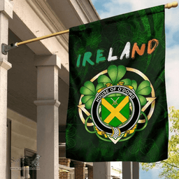 ScotsTee Shop Irish House of O'DOWD Coat of Arms Irish Pride Garden Flag Irish Shamrock Flag