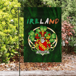 ScotsTee Shop Irish Stephens Coat of Arms Irish Pride Garden Flag Irish Shamrock Flag