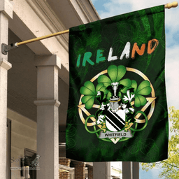 ScotsTee Shop Irish Whitfield Coat of Arms Irish Pride Garden Flag Irish Shamrock Flag