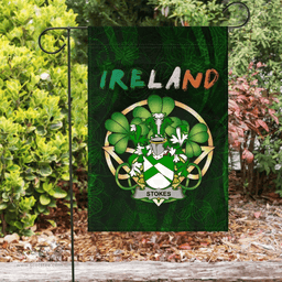 ScotsTee Shop Irish Stokes Coat of Arms Irish Pride Garden Flag Irish Shamrock Flag