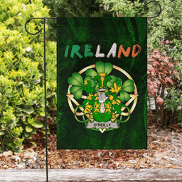 ScotsTee Shop Irish Reilly or O'Reilly Coat of Arms Irish Pride Garden Flag Irish Shamrock Flag