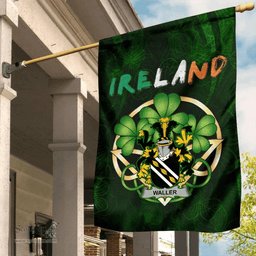 ScotsTee Shop Irish Waller Coat of Arms Irish Pride Garden Flag Irish Shamrock Flag
