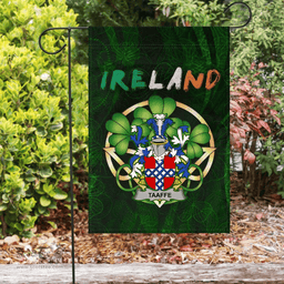 ScotsTee Shop Irish Taaffe Coat of Arms Irish Pride Garden Flag Irish Shamrock Flag