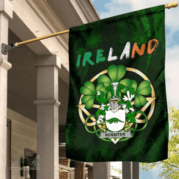 ScotsTee Shop Irish Rossiter Coat of Arms Irish Pride Garden Flag Irish Shamrock Flag