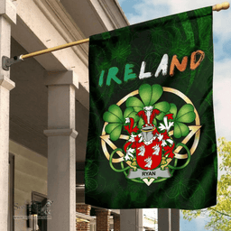 ScotsTee Shop Irish Ryan or O'Mulrian Coat of Arms Irish Pride Garden Flag Irish Shamrock Flag