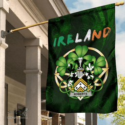 ScotsTee Shop Irish Roberts Coat of Arms Irish Pride Garden Flag Irish Shamrock Flag