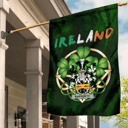 ScotsTee Shop Irish Rafferty or O'Rafferty Coat of Arms Irish Pride Garden Flag Irish Shamrock Flag