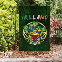 ScotsTee Shop Irish Walron Coat of Arms Irish Pride Garden Flag Irish Shamrock Flag