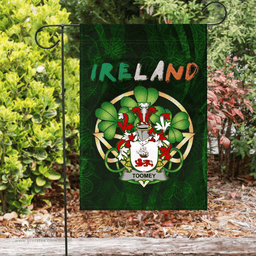 ScotsTee Shop Irish Toomey or O'Twomey Coat of Arms Irish Pride Garden Flag Irish Shamrock Flag