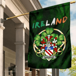 ScotsTee Shop Irish Widenham Coat of Arms Irish Pride Garden Flag Irish Shamrock Flag