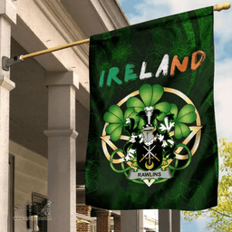 ScotsTee Shop Irish Rawlins Coat of Arms Irish Pride Garden Flag Irish Shamrock Flag