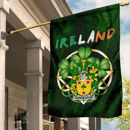ScotsTee Shop Irish Vandeleur Coat of Arms Irish Pride Garden Flag Irish Shamrock Flag