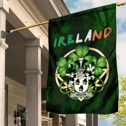 ScotsTee Shop Irish Wolfe Coat of Arms Irish Pride Garden Flag Irish Shamrock Flag