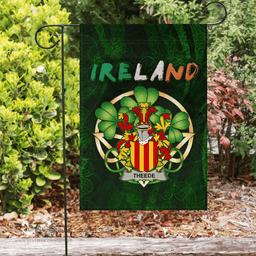 ScotsTee Shop Irish Theede Coat of Arms Irish Pride Garden Flag Irish Shamrock Flag