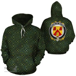 ScotsTee Shop Irish Becket Coat of Arms Family Crest Ireland Hoodie Irish Gold Symbol Hoodie