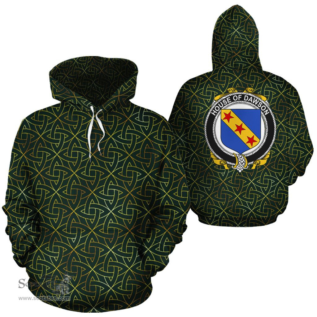 ScotsTee Shop Irish Dawson Coat of Arms Family Crest Ireland Hoodie Irish Gold Symbol Hoodie