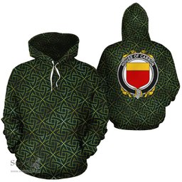 ScotsTee Shop Irish Carron Coat of Arms Family Crest Ireland Hoodie Irish Gold Symbol Hoodie