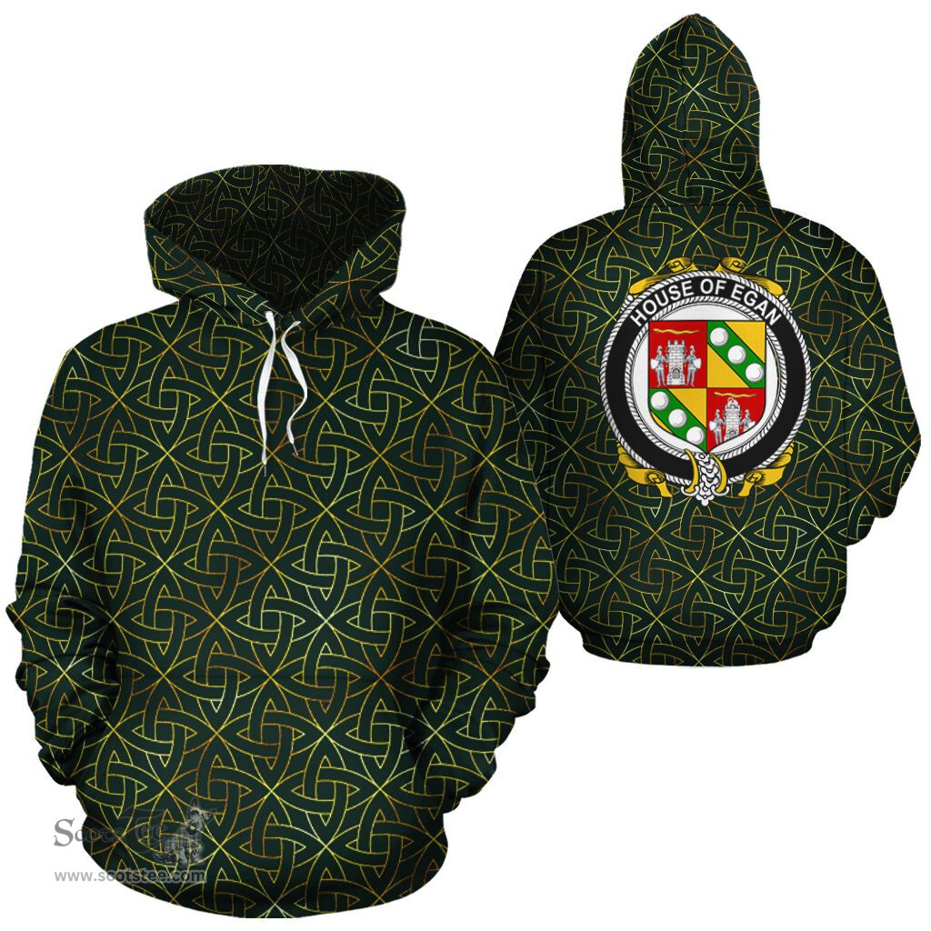 ScotsTee Shop Irish Egan Coat of Arms Family Crest Ireland Hoodie Irish Gold Symbol Hoodie