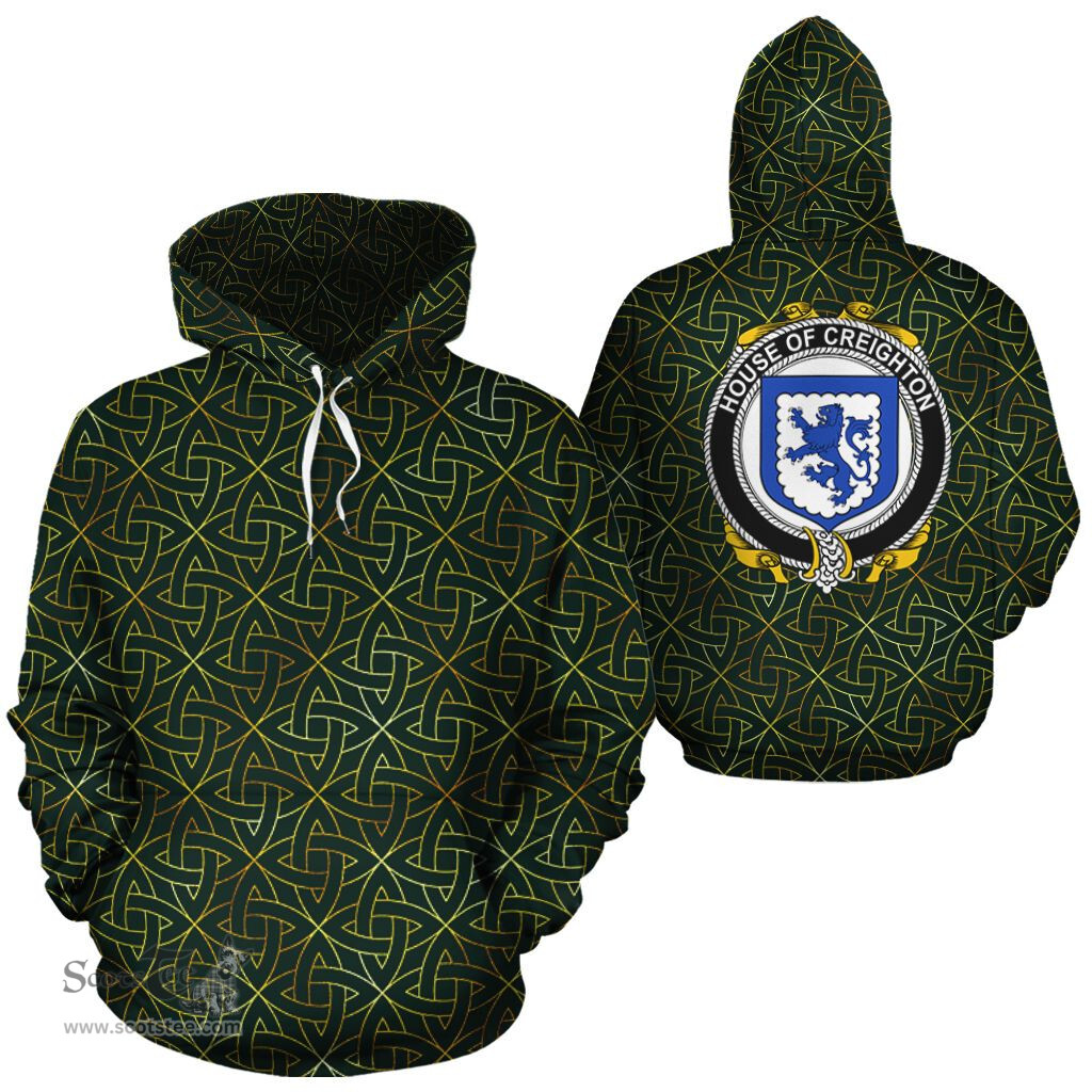 ScotsTee Shop Irish Creighton Coat of Arms Family Crest Ireland Hoodie Irish Gold Symbol Hoodie