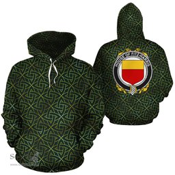 ScotsTee Shop Irish Fitz-Harris Coat of Arms Family Crest Ireland Hoodie Irish Gold Symbol Hoodie